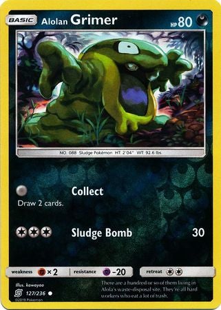 <transcy>Pokemon Card Unified Minds 127/236 Alolan Grimer Reverse Holo Common</transcy>