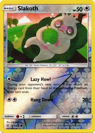 <transcy>Pokemon Card Unified Minds 167/236 Slakoth Reverse Holo Common</transcy>