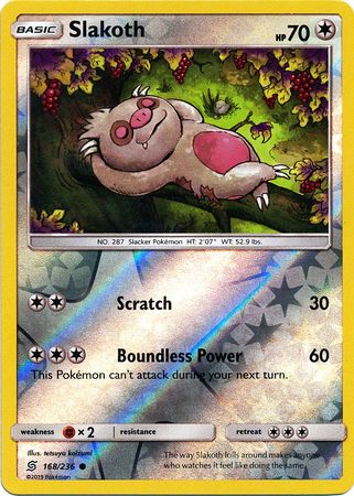 <transcy>Pokemon Card Unified Minds 168/236 Slakoth Reverse Holo Common</transcy>