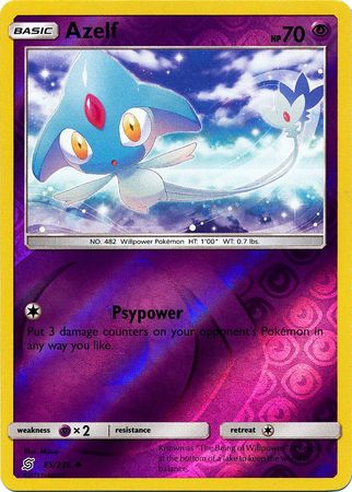 <transcy>لعبة Pokemon Card Unified Minds 085/236 85/236 Azelf Reverse Holo غير شائع</transcy>