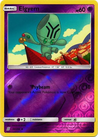 Pokemon Card Unified Minds 090/236 90/236 Elgyem Reverse Holo Uncommon