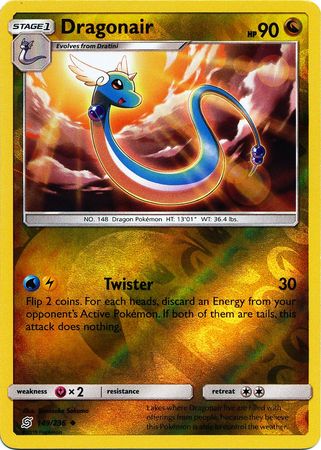 Pokemon Card Unified Minds 149/236 Dragonair Reverse Holo Uncommon