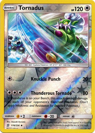 Pokemon Card Unified Minds 178/236 Tornadus Reverse Holo Uncommon