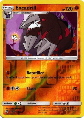 Pokemon Card Unified Minds 119/236 Excadrill Reverse Holo Rare