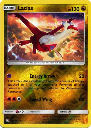 Pokemon Card Unified Minds 153/236 Latias Reverse Holo Rare