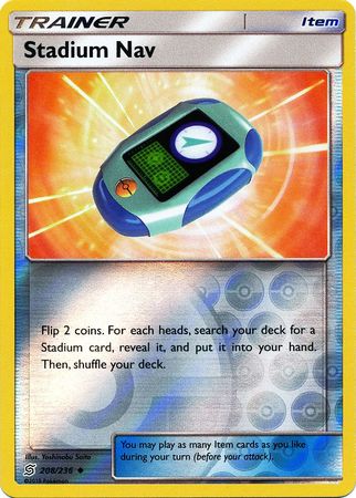 <transcy>Pokemon Card Unified Minds 208/236 Stadion Nav Item Reverse Holo Gelegentlich</transcy>