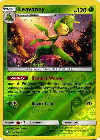 <transcy>Pokemon Card Unified Minds 009/236 9/236 Leavanny Reverse Holo Selten</transcy>