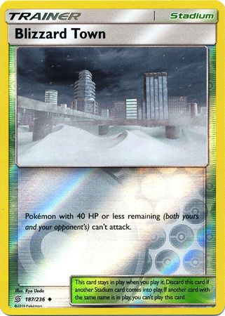 Pokemon Card Unified Minds 187/236 Blizzard Town Stadium Reverse Holo Uncommon