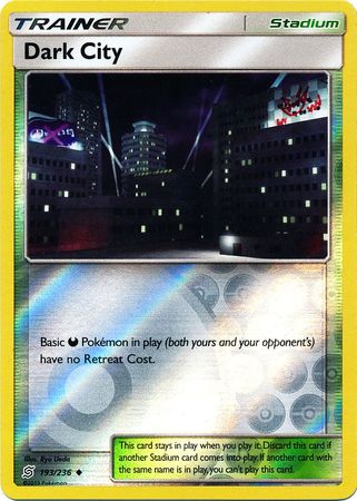 <transcy>لعبة Pokemon Card Unified Minds 193/236 ملعب مدينة الظلام عكس هولو غير مألوف</transcy>