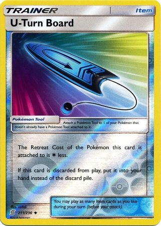 <transcy>Pokemon Card Unified Minds 211/236 U-Turn Board Item Reverse Holo Gelegentlich</transcy>