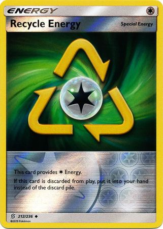 <transcy>Pokemon Card Unified Minds 212/236 Recycle Energy Reverse Holo Gelegentlich</transcy>