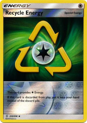 Pokemon Card Unified Minds 212/236 Recycle Energy Reverse Holo Uncommon