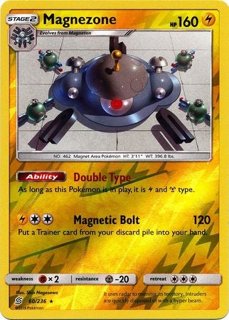 <transcy>Pokemon Card Unified Minds 060/236 60/236 Magnezone Reverse Holo Selten</transcy>