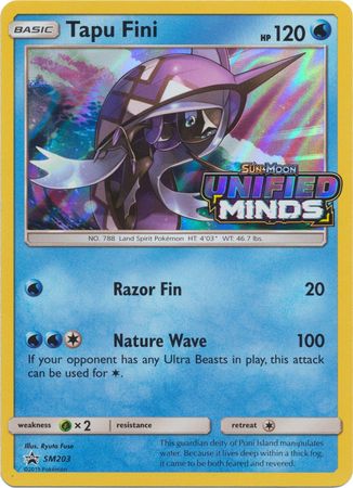 Pokemon Card SM Black Star Promos SM203 Tapu Fini Prerelease promo