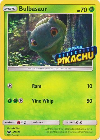<transcy>Pokemon Card SM Black Star Promos SM198 Bulbasaur Stamped Detective Pikachu</transcy>