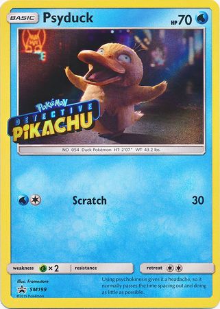 Pokemon Card SM Black Star Promos SM199 Psyduck Stamped Detective Pikachu