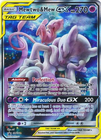 Pokemon Card SM Black Star Promos SM191 Mewtwo & Mew Tag Team GX