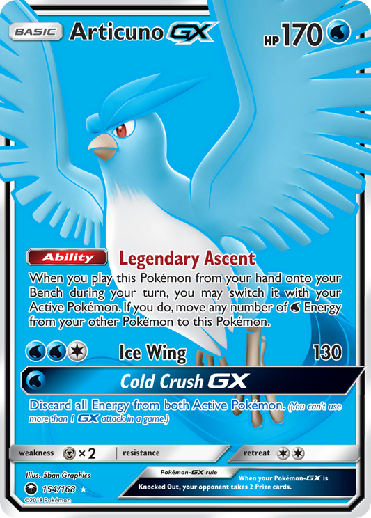Pokemon Card Celestial Storm  154/168 Articuno-GX Pokemon Full Art Ultra Rare *MINT*