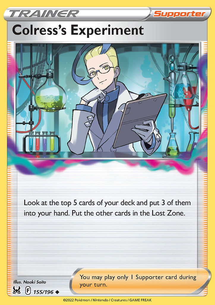 Pokemon Card Lost Origin 155/196 Colress's Experiment Item Uncommon *MINT*