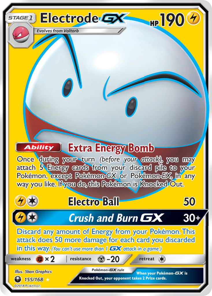 Pokemon Card Celestial Storm  155/168 Electrode-GX Pokemon Full Art Ultra Rare *MINT*