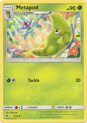 Pokemon Card Hidden Fates 2/68 Metapod Uncommon