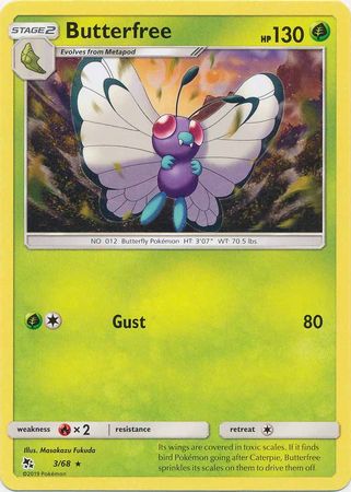 <transcy>Pokemon Card Hidden Fates 3/68 Butterfrei Rare</transcy>