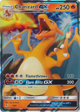 Pokemon Card Hidden Fates 9/68 Charizard GX Ultra Rare