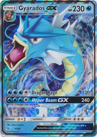 <transcy>Pokemon Card Hidden Fates 16/68 Gyarados GX Ultra Sjælden</transcy>