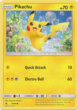 <transcy>Pokemon Card Hidden Fates 19/68 Pikachu Common</transcy>