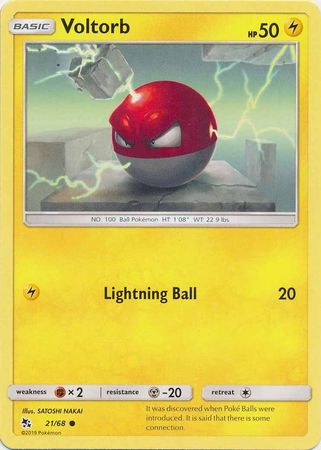 <transcy>Pokemon Card Hidden Fates 21/68 Voltorb Common</transcy>