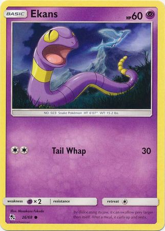 <transcy>Pokemon Card Hidden Fates 26/68 Ekans Common</transcy>