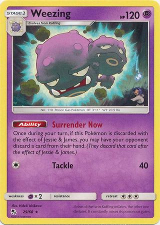 Pokemon Card Hidden Fates 29/68 Weezing Rare