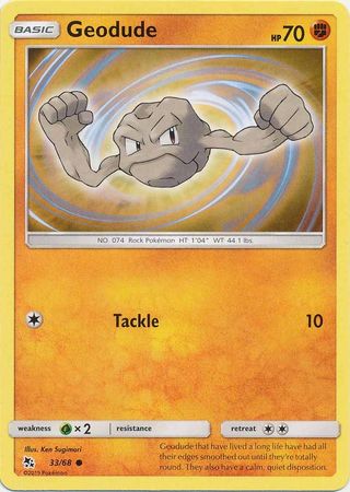 <transcy>الأقدار المخفية لبطاقة البوكيمون 33/68 Geodude Common</transcy>