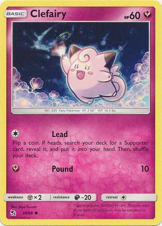 Pokemon Card Hidden Fates 38/68 Clefairy Common