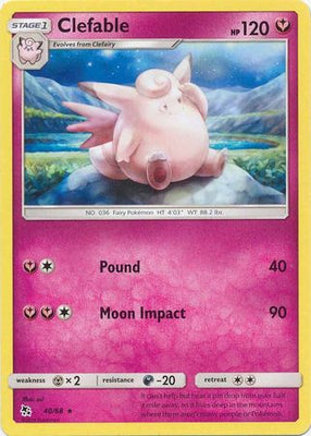 Pokemon Card Hidden Fates 40/68 Clefable Rare
