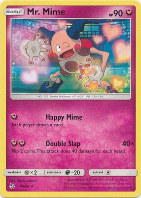 <transcy>Pokemon Card Hidden Fates 43/68 Mr. Mime Rare</transcy>