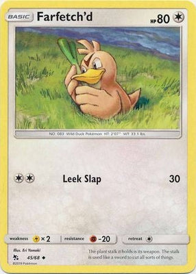 Pokemon Card Hidden Fates 45/68 Farfetch'd Uncommon