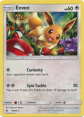 <transcy>Pokemon Card Hidden Fates 48/68 Eevee Holo Sjælden</transcy>