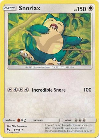 <transcy>Pokemon Card Hidden Fates 50/68 Snorlax Selten</transcy>