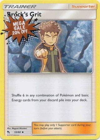 Pokemon Card Hidden Fates 53/68 Brock's Grit Supporter Uncommon