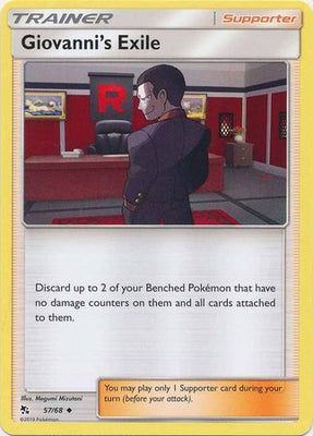 Pokemon Card Hidden Fates 57/68 Giovanni's Exile Supporter Uncommon