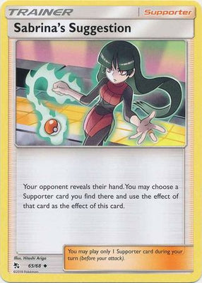 <transcy>Pokémon-kort Skjulte skæbner 65/68 Sabrinas forslag Supporter Ikke almindelig</transcy>