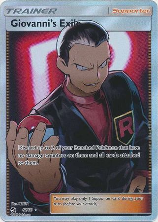 (S) Pokemon Card Hidden Fates 67/68 Giovanni's Exile Supporter Full Art Rare