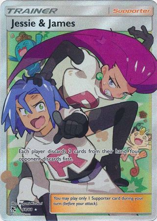 Pokemon Card Hidden Fates 68/68 Jessie & James Supporter Full Art Rare