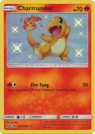 Pokemon Card Hidden Fates SV6/SV94 Charmander Shiny Rare