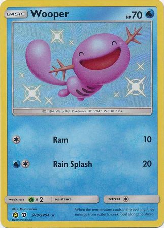 Pokemon Card Hidden Fates SV9/SV94 Wooper Shiny Rare