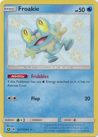 <transcy>بطاقة البوكيمون الأقدار المخفية SV11 / SV94 Froakie Shiny Rare</transcy>