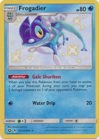 (S) Pokemon Card Hidden Fates SV12/SV94 Frogadier Shiny Rare