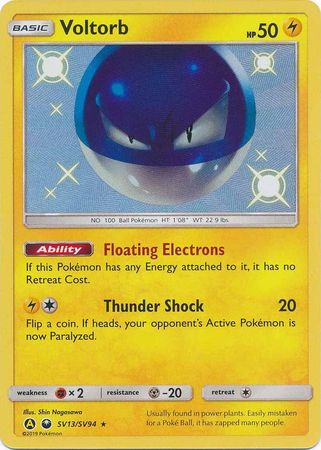 Pokemon Card Hidden Fates SV13/SV94 Voltorb Shiny Rare