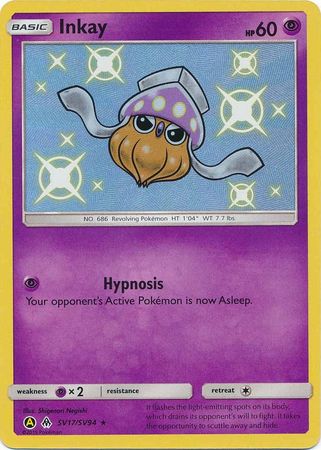 Pokemon Card Hidden Fates SV17/SV94 Inkay Shiny Rare